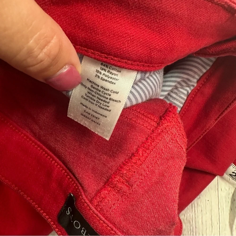 Talbots denim stretch red jegging sz 8 christmas holiday nautical 4th of july